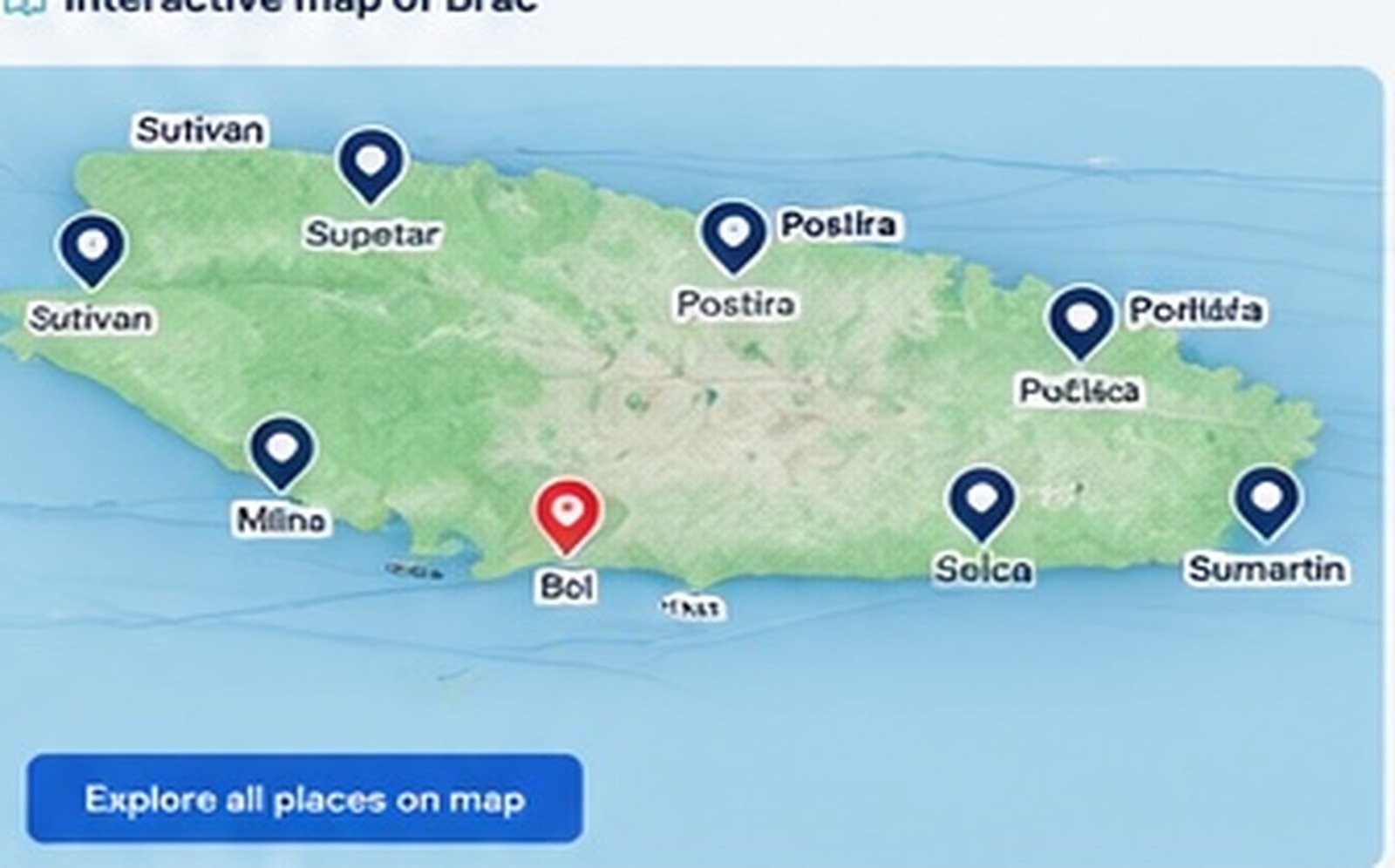 Map of Brač